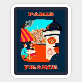 Paris France Cafe Abstract Travel and Tourism Advertising Print Sticker